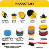 imageHolikme 22Pack Drill Brush Attachments SetScrub Pads ampamp Sponge Buffing PadsPower Scrubber BrushCar Polishing Pad KitWax Applicator PadCar Cleaning KitMasonry BrushesCleaning SuppliesYellow