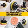 imageHolikme 30Pack Drill Brush Attachments SetScrub Pads ampamp Sponge Power Scrubber Brush with Extend Long Attachment All Purpose Clean for Grout Tiles Sinks Car Polishing PadsYellow