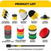 imageHolikme 30Pack Drill Brush Attachments SetScrub Pads ampamp Sponge Power Scrubber Brush with Extend Long Attachment All Purpose Clean for Grout Tiles Sinks Car Polishing PadsYellow