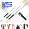 imageHolikme 6 Pack Bottle Brush Set 14quot Long Handle Stainless Steel Bottle Cleaner Brush 3 Straw Brushes 3in1 Bottle Cleaning Brush for Water Bottle Antistatic Lab Brushes Straws BlackBlack