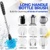 imageHolikme 6 Pack Bottle Brush Set 14quot Long Handle Stainless Steel Bottle Cleaner Brush 3 Straw Brushes 3in1 Bottle Cleaning Brush for Water Bottle Antistatic Lab Brushes Straws BlackBlue