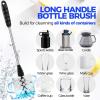 imageHolikme 6 Pack Bottle Brush Set 14quot Long Handle Stainless Steel Bottle Cleaner Brush 3 Straw Brushes 3in1 Bottle Cleaning Brush for Water Bottle Antistatic Lab Brushes Straws BlackBluewhite