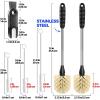 imageHolikme 6 Pack Bottle Brush Set 14quot Long Handle Stainless Steel Bottle Cleaner Brush 3 Straw Brushes 3in1 Bottle Cleaning Brush for Water Bottle Antistatic Lab Brushes Straws BlackYellow