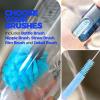 imageHolikme 6 Pack Bottle Brush Set 14quot Long Handle Stainless Steel Bottle Cleaner Brush 3 Straw Brushes 3in1 Bottle Cleaning Brush for Water Bottle Antistatic Lab Brushes Straws BlackBlue