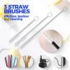 imageHolikme 6 Pack Bottle Brush Set 14quot Long Handle Stainless Steel Bottle Cleaner Brush 3 Straw Brushes 3in1 Bottle Cleaning Brush for Water Bottle Antistatic Lab Brushes Straws BlackYellow