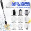 imageHolikme 6 Pack Bottle Brush Set 14quot Long Handle Stainless Steel Bottle Cleaner Brush 3 Straw Brushes 3in1 Bottle Cleaning Brush for Water Bottle Antistatic Lab Brushes Straws BlackYellow