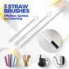 imageHolikme 6 Pack Bottle Brush Set 14quot Long Handle Stainless Steel Bottle Cleaner Brush 3 Straw Brushes 3in1 Bottle Cleaning Brush for Water Bottle Antistatic Lab Brushes Straws BlackBluewhite