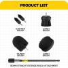 imageHolikme 6Pack Drill Brush Power Scrubber Cleaning Brush Extended Long Attachment Set All Purpose Drill Scrub Brushes Kit for Grout Floor Tub Shower Tile Bathroom and Kitchen SurfaceYellowBlack