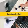 imageHolikme 6Pack Drill Brush Power Scrubber Cleaning Brush Extended Long Attachment Set All Purpose Drill Scrub Brushes Kit for Grout Floor Tub Shower Tile Bathroom and Kitchen SurfaceYellowWhite