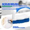 imageHolikme 7 Pack Deep Cleaning Brush Set Scrub Pads with Scraper Tip for Pool Walls Bathroom Grout Floor Tub Shower and Kitchen Surface GreenBlue