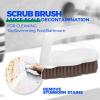 imageHolikme 7 Pack Deep Cleaning Brush Set Scrub Pads with Scraper Tip for Pool Walls Bathroom Grout Floor Tub Shower and Kitchen Surface GreenBrown