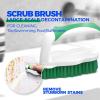 imageHolikme 7 Pack Deep Cleaning Brush Set Scrub Pads with Scraper Tip for Pool Walls Bathroom Grout Floor Tub Shower and Kitchen Surface GreenGreen