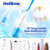 imageHolikme Bottle Brush Tube Cleaning Lab Set with Long Handle Cup Cleaner for Washing Narrow Neck Beer Wine Decanter Pipes Lids Sinks Cap Covers WhiteAzul