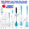 imageHolikme Bottle Brush Tube Cleaning Lab Set with Long Handle Cup Cleaner for Washing Narrow Neck Beer Wine Decanter Pipes Lids Sinks Cap Covers WhiteAzul