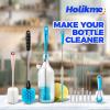 imageHolikme Bottle Brush Tube Cleaning Lab Set with Long Handle Cup Cleaner for Washing Narrow Neck Beer Wine Decanter Pipes Lids Sinks Cap Covers WhitePink