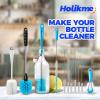 imageHolikme Bottle Brush Tube Cleaning Lab Set with Long Handle Cup Cleaner for Washing Narrow Neck Beer Wine Decanter Pipes Lids Sinks Cap Covers WhiteWhite