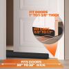 imageHolikme Door Draft Stopper Door Sweep Weather Stripping Noise Blocker Window Breeze Blocker Adjustable Door Sweeps GreyBlack