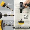 imageHolikme Drill Brush Attachments Set Power Scrubber Brush with Extend Long Attachment All Purpose Clean for Grout Tiles Sinks Bathtub Bathroom Kitchen