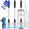 imageHolikme 6 Pack Bottle Brush Set 14quot Long Handle Stainless Steel Bottle Cleaner Brush 3 Straw Brushes 3in1 Bottle Cleaning Brush for Water Bottle Antistatic Lab Brushes Straws BlackBluewhite