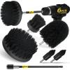imageHolikme 6Pack Drill Brush Power Scrubber Cleaning Brush Extended Long Attachment Set All Purpose Drill Scrub Brushes Kit for Grout Floor Tub Shower Tile Bathroom and Kitchen SurfaceYellowBlack