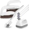 imageHolikme 7 Pack Deep Cleaning Brush Set Scrub Pads with Scraper Tip for Pool Walls Bathroom Grout Floor Tub Shower and Kitchen Surface GreenBrown