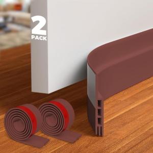 imageHolikme 2 Pack Door Draft Stopper Sheets Rolls ampamp Strips Under Door Draft Blocker Insulator Doors Sweep Weather Stripping Noise Stopper Strong Adhesive WhiteCoffee