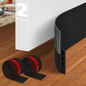 imageHolikme 2 Pack Door Draft Stopper Sheets Rolls ampamp Strips Under Door Draft Blocker Insulator Doors Sweep Weather Stripping Noise Stopper Strong Adhesive WhiteBlack