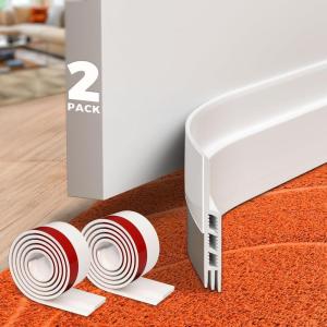imageHolikme 2 Pack Door Draft Stopper Sheets Rolls ampamp Strips Under Door Draft Blocker Insulator Doors Sweep Weather Stripping Noise Stopper Strong Adhesive WhiteWhite