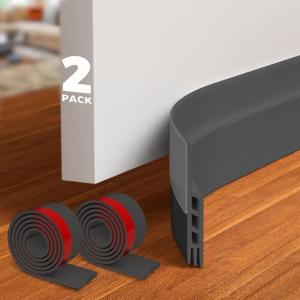 imageHolikme 2 Pack Door Draft Stopper Sheets Rolls ampamp Strips Under Door Draft Blocker Insulator Doors Sweep Weather Stripping Noise Stopper Strong Adhesive WhiteGray