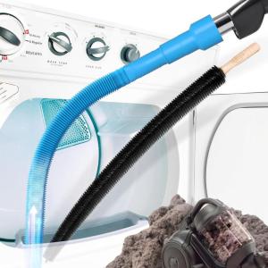 imageHolikme 2 Pieces Dryer Vent Cleaner Kit Dryer Lint Vacuum Attachment and Flexible Dryer Lint Brush Dryer Vent Vacuum Hose Attachment BlueBlue