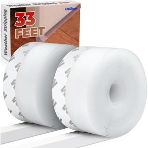 imageHolikme Door Weather Stripping Door Seal Strip Sealing Sticker Sealing Tape for Door Draft Stopper Adhesive for Doors Suitable for Windows DoorsTransparent