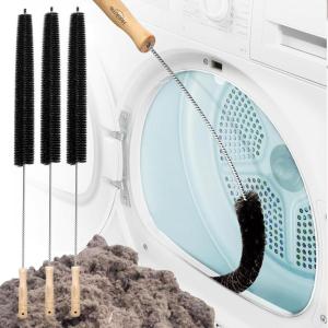imageHolikme Dryer Vent Cleaner Kit 2 Pack  Household Cleaning Supplies 304 Stainless Steel Dryer Lint Brush Home Essentials for Lint Trap Dust Vacuum Brush3Pack