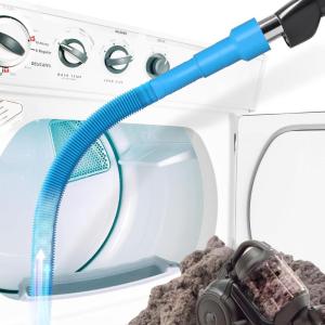imageHolikme Dryer Vent Cleaner Kit Dryer Lint Vacuum Attachment Brush Lint Remover Dryer Vent Vacuum Hose Replacement Parts BlueBlue